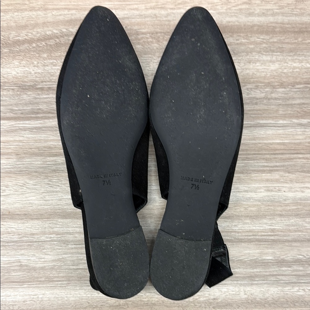 Everlane The V Slingback Black Suede Flats - Picture 3 of 4